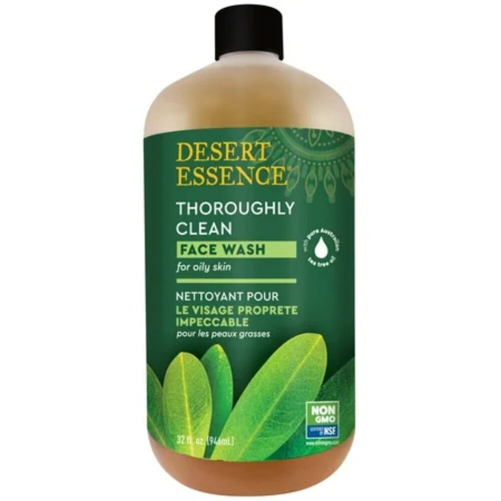 Desert Essence Thoroughly Clean Face Wash, For Oily Skin, 32 Fl Oz